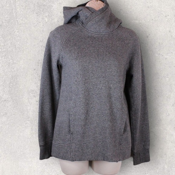 LULULEMON Fleece Please Pullover Hooded Jacket in Heather Grey Size 2 - Picture 2 of 10